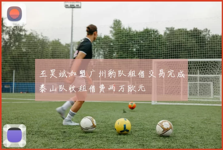 王昊斌加盟广州豹队租借交易完成泰山队收租借费两万欧元